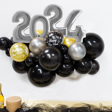 Ballons DIY Ballon Kit Bio Silber Neujahr