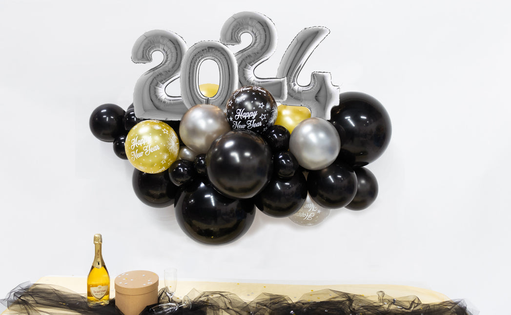 Ballons DIY Ballon Kit Bio Silber Neujahr