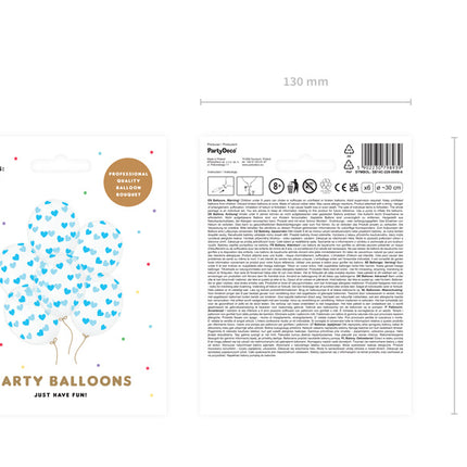 Transparente Ballons Blaue Herzen