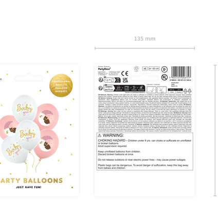 Baby Ballons Rosa 30cm 6Stück