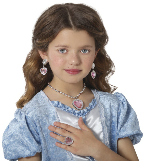 Schmuckset Silber Herz Rosa