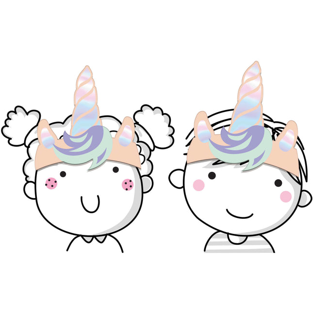 Einhorn Party Hüte Regenbögen Papier 6 Stk.