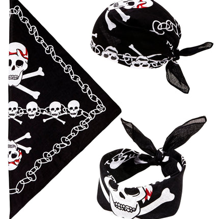Schwarzes und weißes Piratenbandana