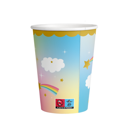 Einhorn Becher 9cm 8Stück