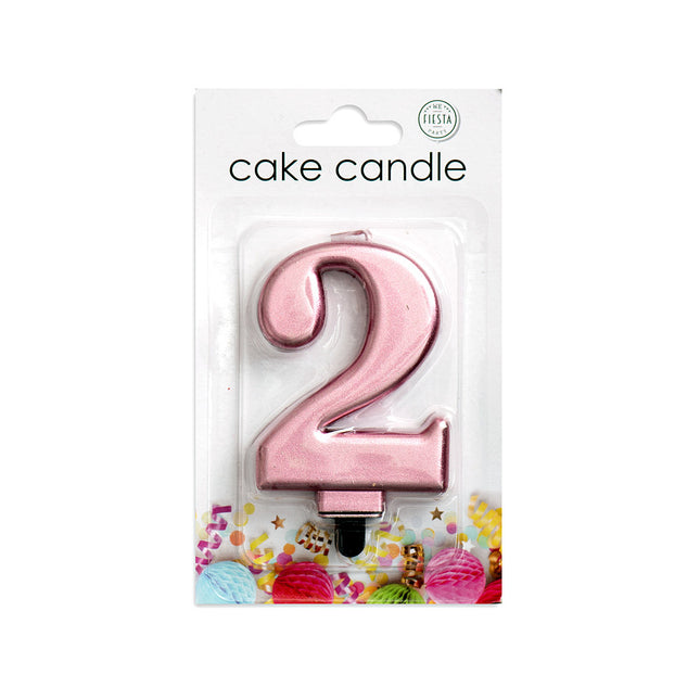 Kerze 2 Jahre Rose Gold Metallic 8cm