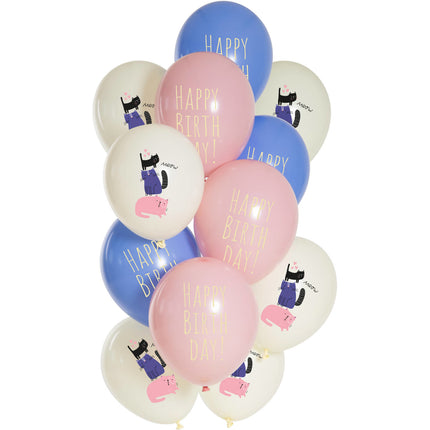 Alles Gute zum Geburtstag Ballons Katze 33cm 12 Stk.