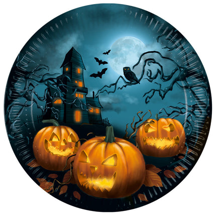 Halloween Teller Kürbis 23cm 8Stk