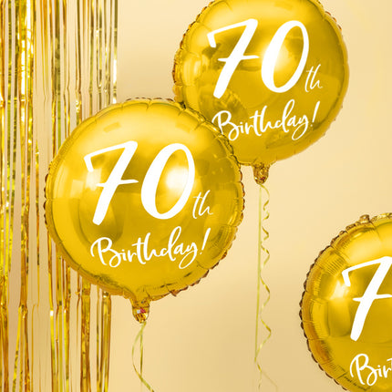 Helium Ballon 70Th Geburtstag Gold Leer 45cm