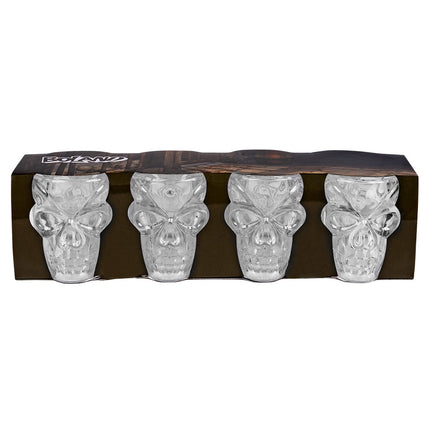 Halloween Schnapsgläser Totenkopf 50ml 4Stk