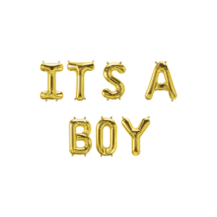Gold Ballons Set Its A Boy 1.9m
