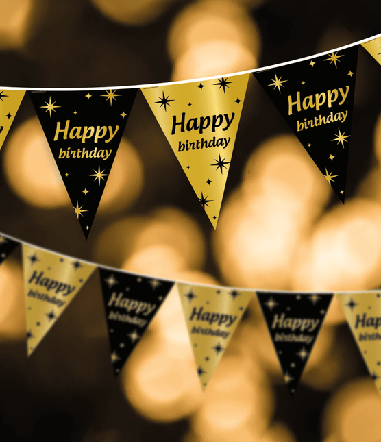 Flagline Party Time Gold Schwarz 10m