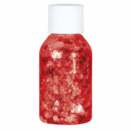 Rotes Glitzergel