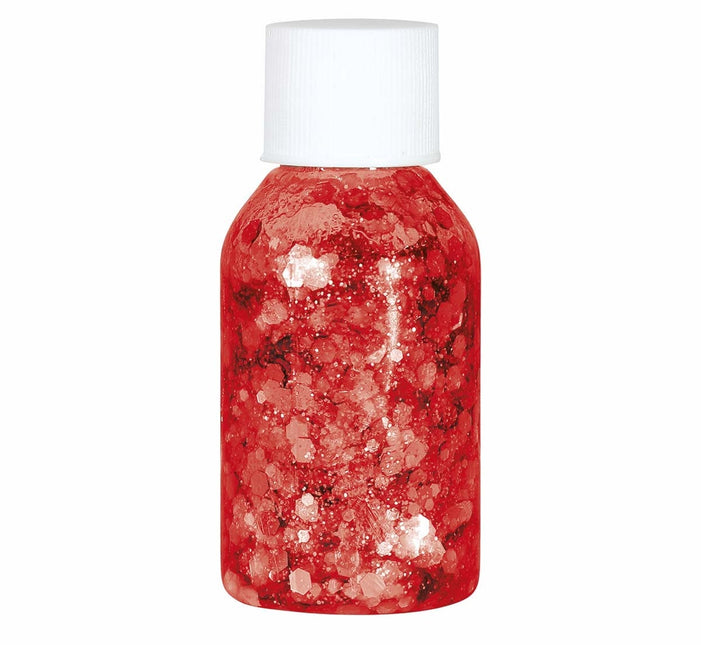Rotes Glitzergel