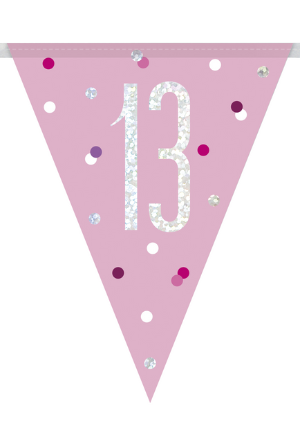 Girlanden 13 Jahre Rosa 2.74m