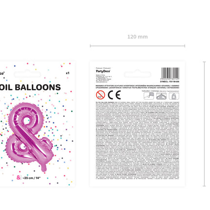 Folienballon Buchstabe & Rosa Leer 35cm
