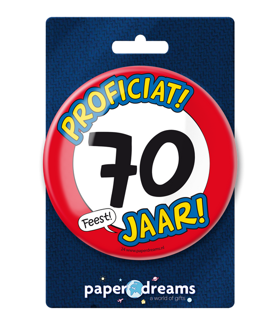 Knopf 70 Jahre Verkehrsschild 10,2cm