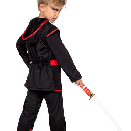 Ninja Kostüm Rot Schwarz Junge