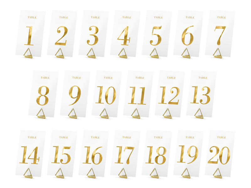 Tischnummern Goldene Figuren 12cm 20Stück
