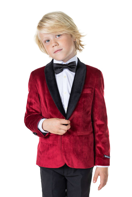 Bordeauxroter Samtblazer Junge <tc>OppoSuits</tc>