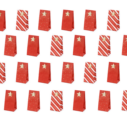 Adventskalender-Taschen Rot