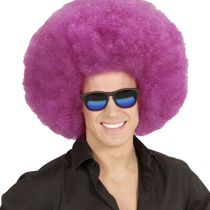 Lila Perücke Afro Extra Groß