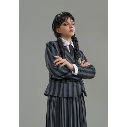 Kostüm Mittwoch Schuluniform Schwarz/Grau Kind