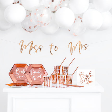 Hochzeitsgirlande Miss to Mrs, Rose Gold 76cm