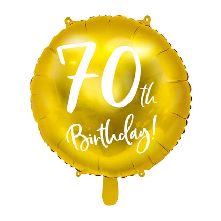 Helium Ballon 70Th Geburtstag Gold Leer 45cm