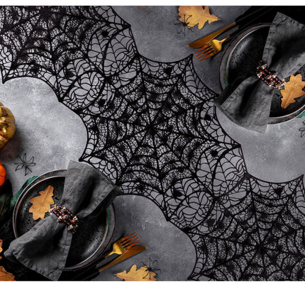 Halloween Tischläufer Spinnennetz 1,36m