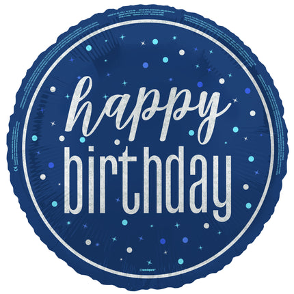 Happy Birthday Helium Ballon Blau Leer 45cm
