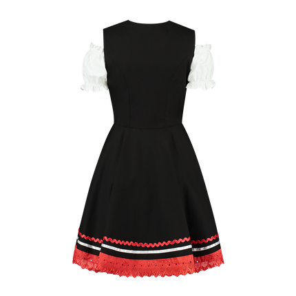 Oktoberfest Dirndlkleid Oktoberfest Schwarz Rot Damen 2 Stück