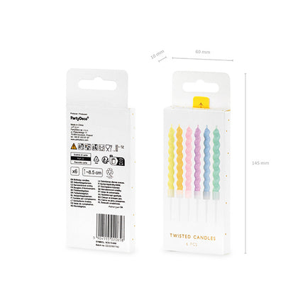 Pastell-Kerzen 8,5 cm 6 Stück