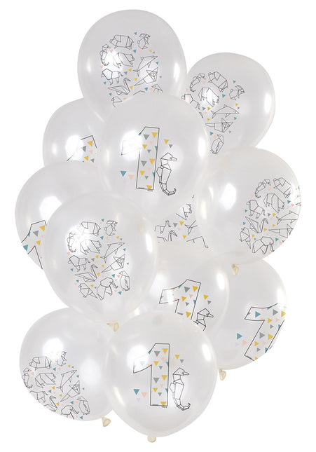 Luftballons 1 Jahr Origami 30cm 12Stück