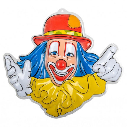Wanddekoration Clown Roter Hut 50cm
