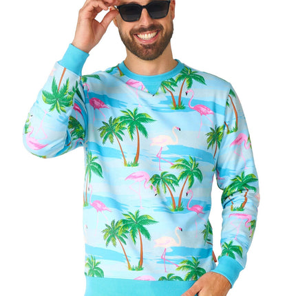 Hawaii Flamingo Pullover Männer <tc>OppoSuits</tc>