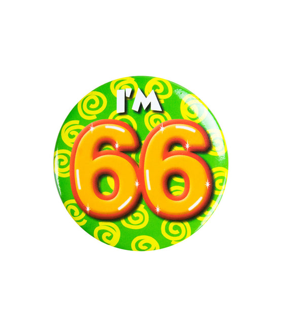 Ich bin 66 Button 66 Jahre 5.5cm