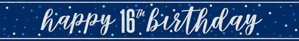 Happy Birthday Banner Blau 16 Jahre 2.74m