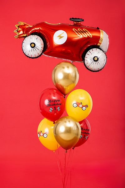 Luftballons Happy Birthday Race Mix 30cm 6 Stk.