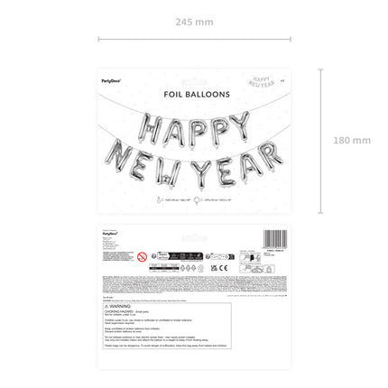 Silberne Luftballons Set Frohes Neues Jahr Leer