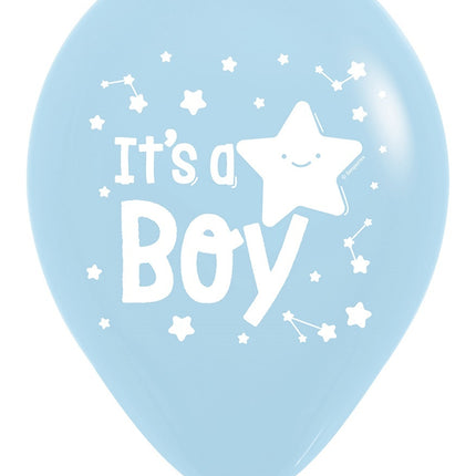 Luftballons It's a Boy Star Pastell Mattblau 30cm 25 Stk.