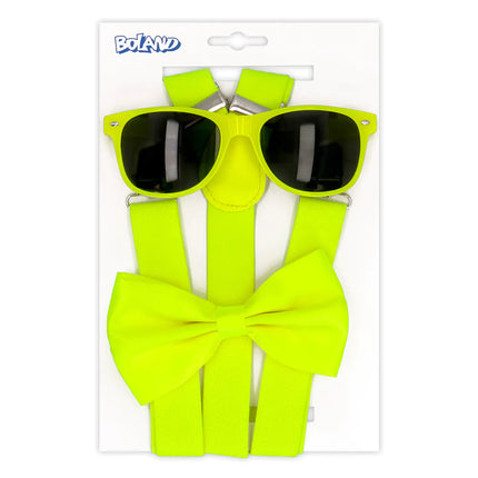 Neongelbes Accessoire-Set 9-teilig