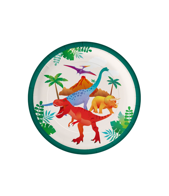 Dino Teller Bunt 23cm 8Stk