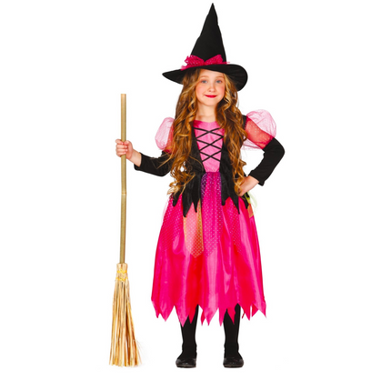 Halloween Kostüm Kind Hexe Rosa