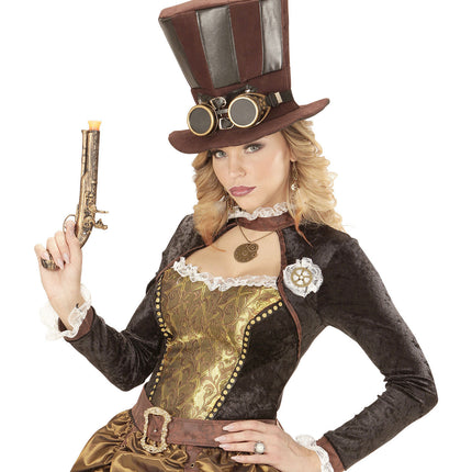 Hut Steampunk High mit Brille
