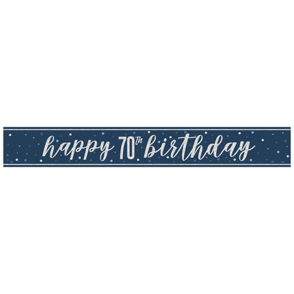 Happy Birthday Banner Blau 70 Jahre 2.74m