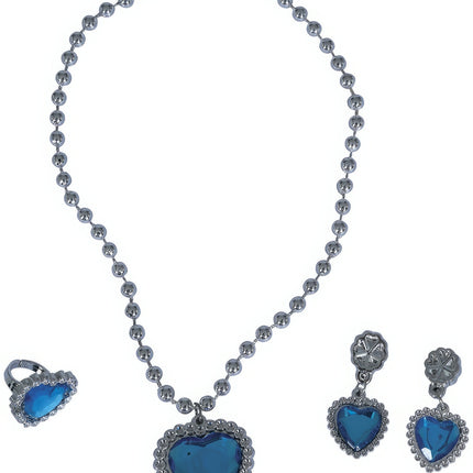 Schmuckset Silber Herz Blau