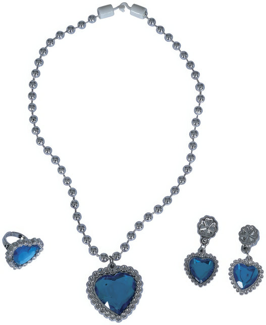 Schmuckset Silber Herz Blau