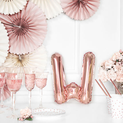 Folienballon Buchstabe W Rose Gold Leer 35cm