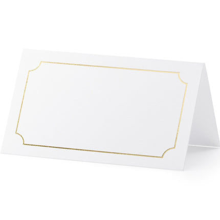 Namensschilder Weißgoldrahmen 9,5cm 10Stk.