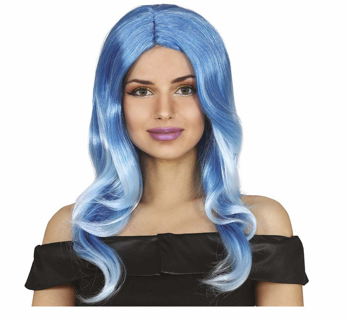 Blaue Perücke Langes Haar
